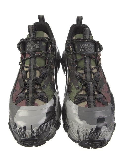 Burberry Nylon Camouflage Print Chunky Sneakers