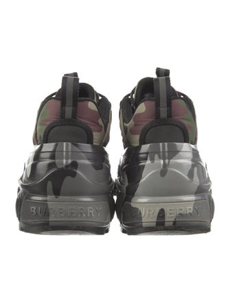 Burberry Nylon Camouflage Print Chunky Sneakers