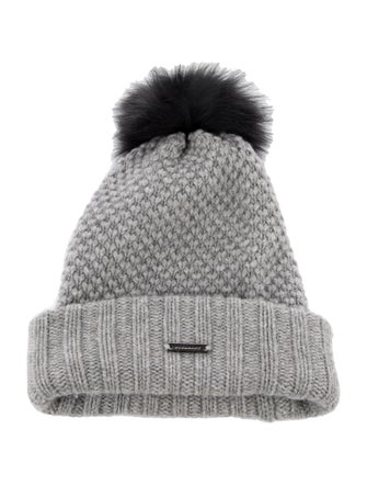 Burberry Fox Fur Pom-Pom Beanie