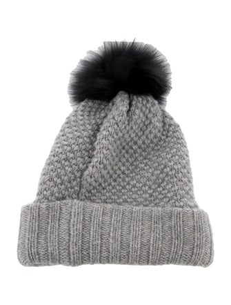 Burberry Fox Fur Pom-Pom Beanie