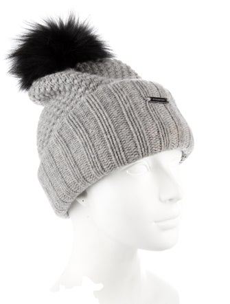 Burberry Fox Fur Pom-Pom Beanie