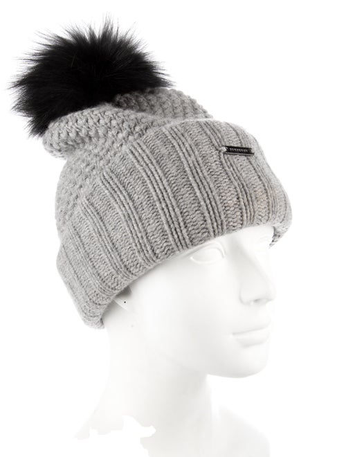 Burberry Fox Fur Pom-Pom Beanie