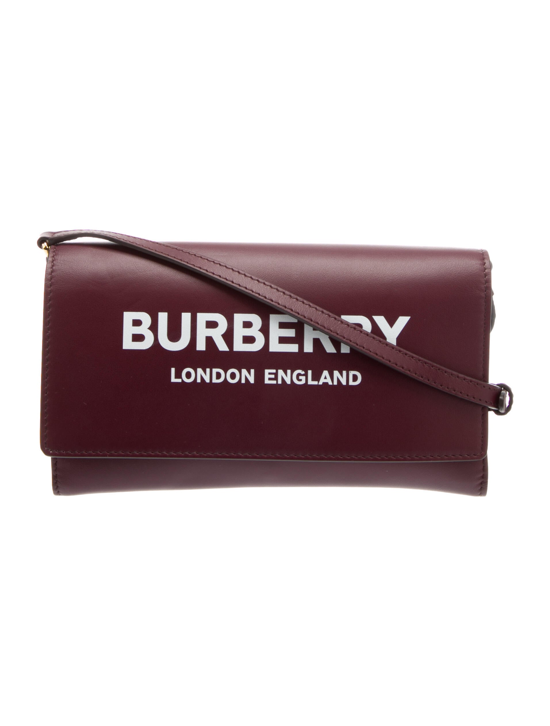 Burberry Hazelmere Logo Print Crossbody Bag Burgundy Crossbody Bags