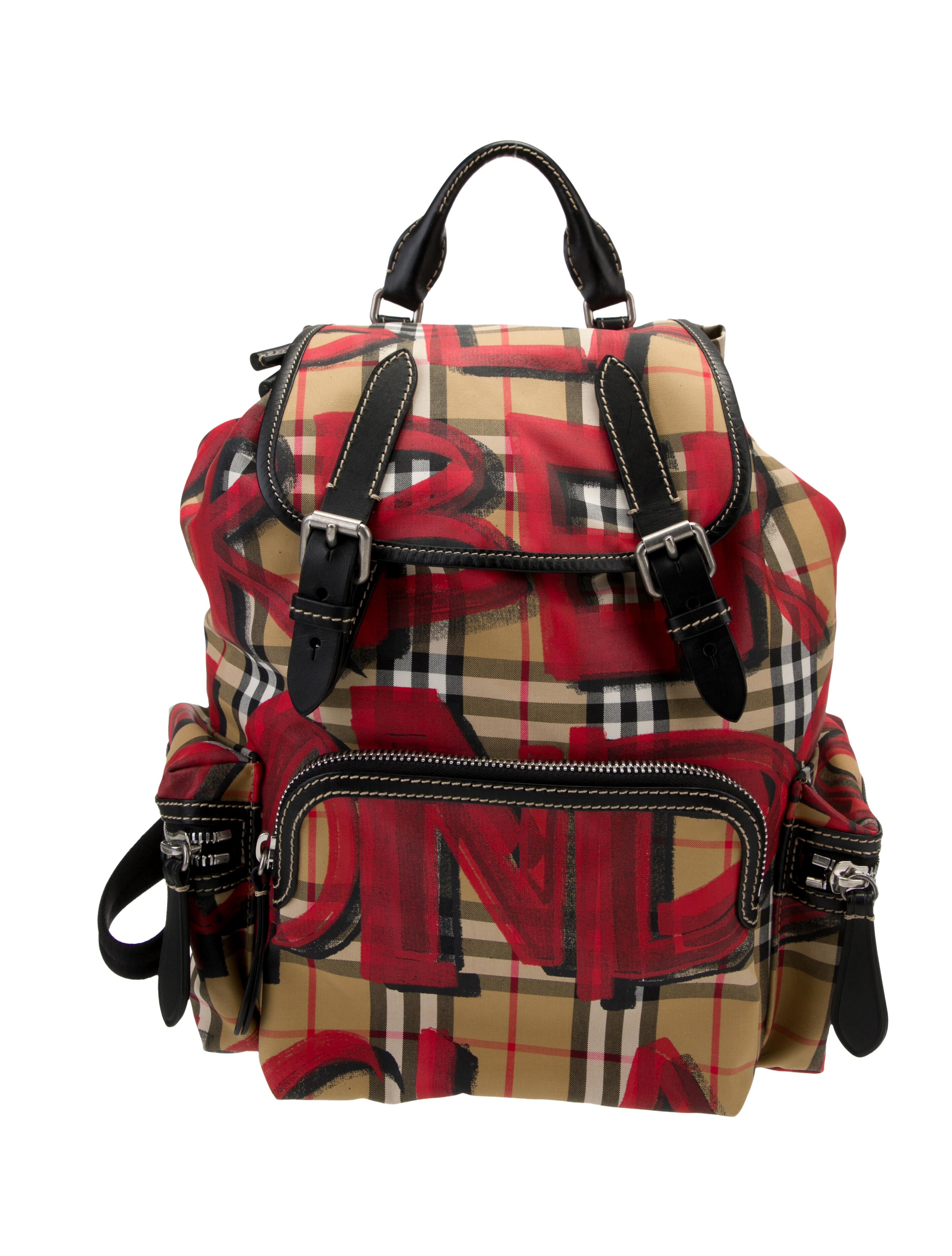 Burberry Medium Check Rucksack - Red Backpacks, Handbags - BUR386588 ...