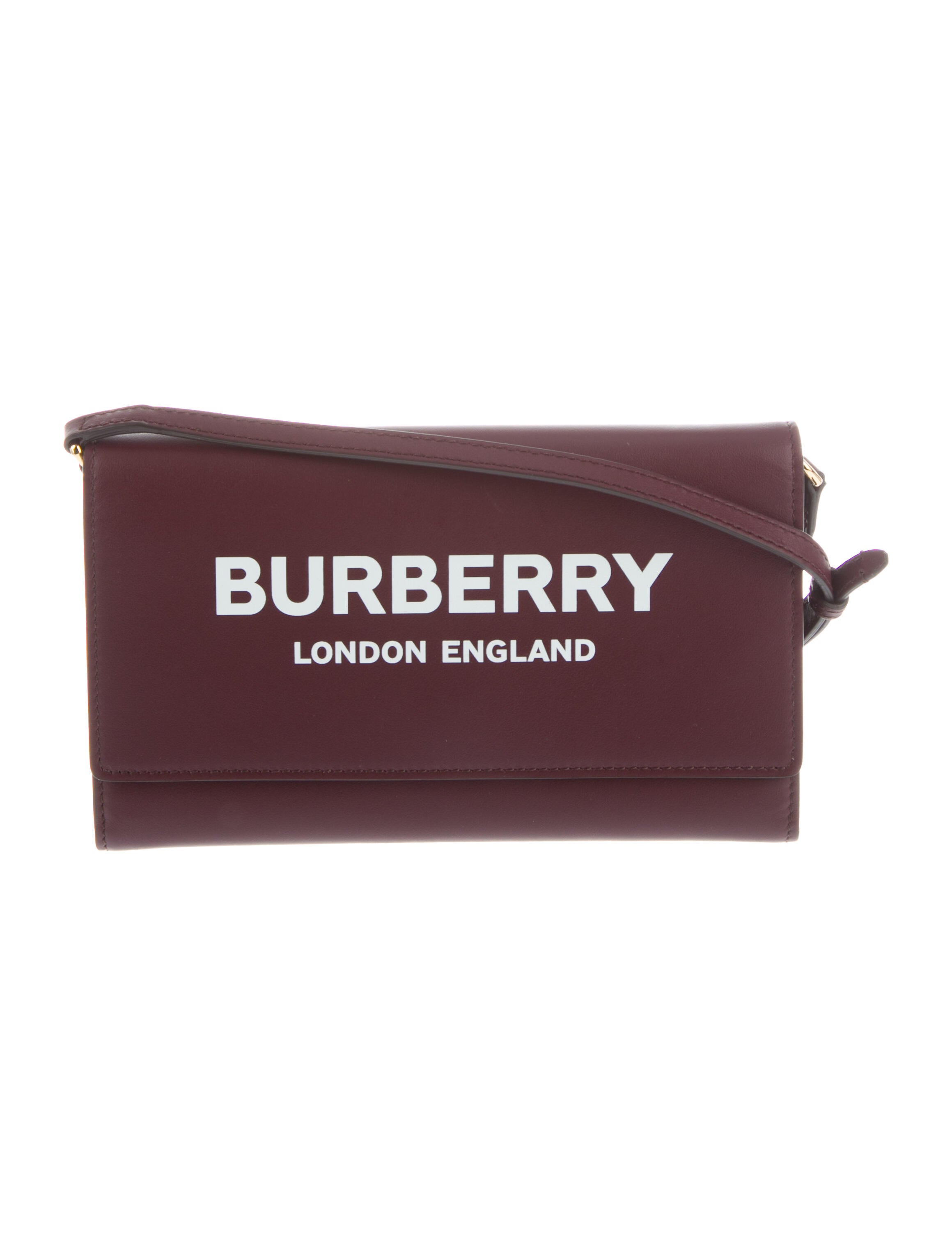 Burberry Logo Crossbody w/ Tags Burgundy Shoulder Bags, Handbags