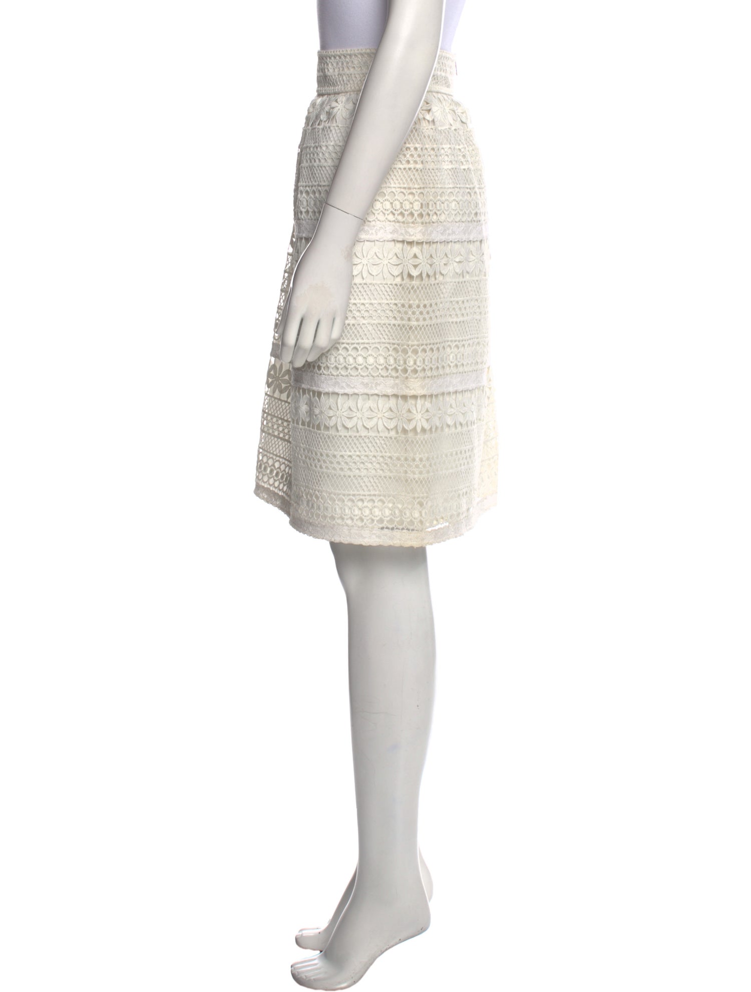 Burberry Lace Pattern Knee-Length Skirt