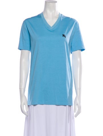 Burberry Tops V-Neck Short Sleeve T-Shirt L