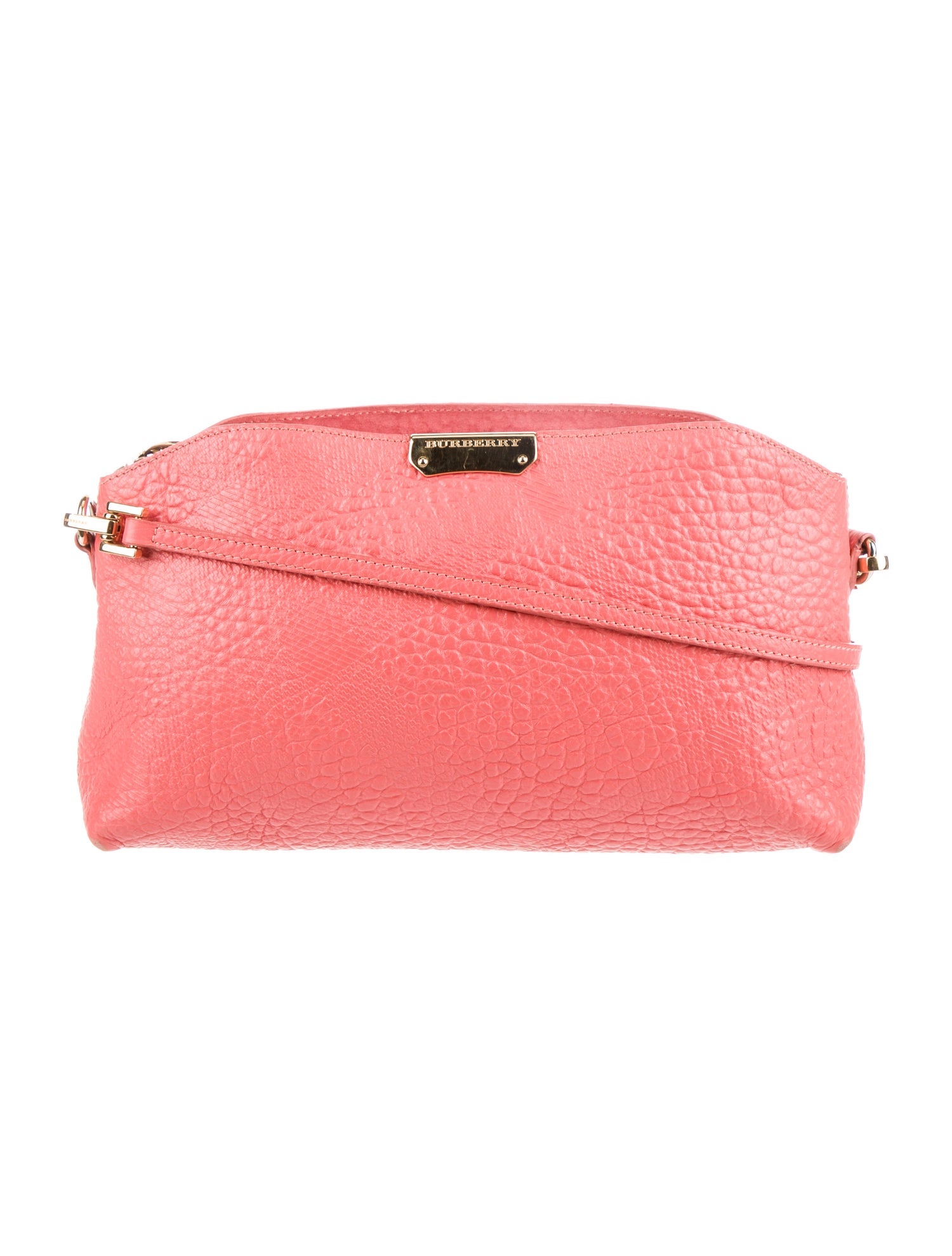Burberry Leather Grain Check Crossbody Bag Pink Crossbody Bags