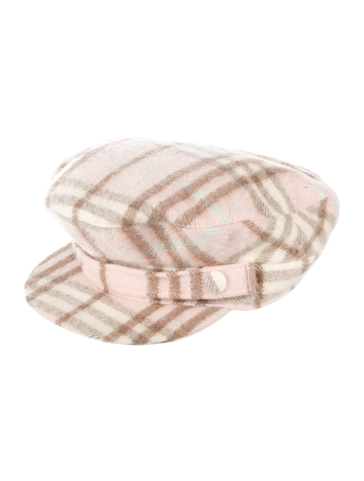 Burberry Vintage Check Cashmere Newsboy Cap - Pink Hats