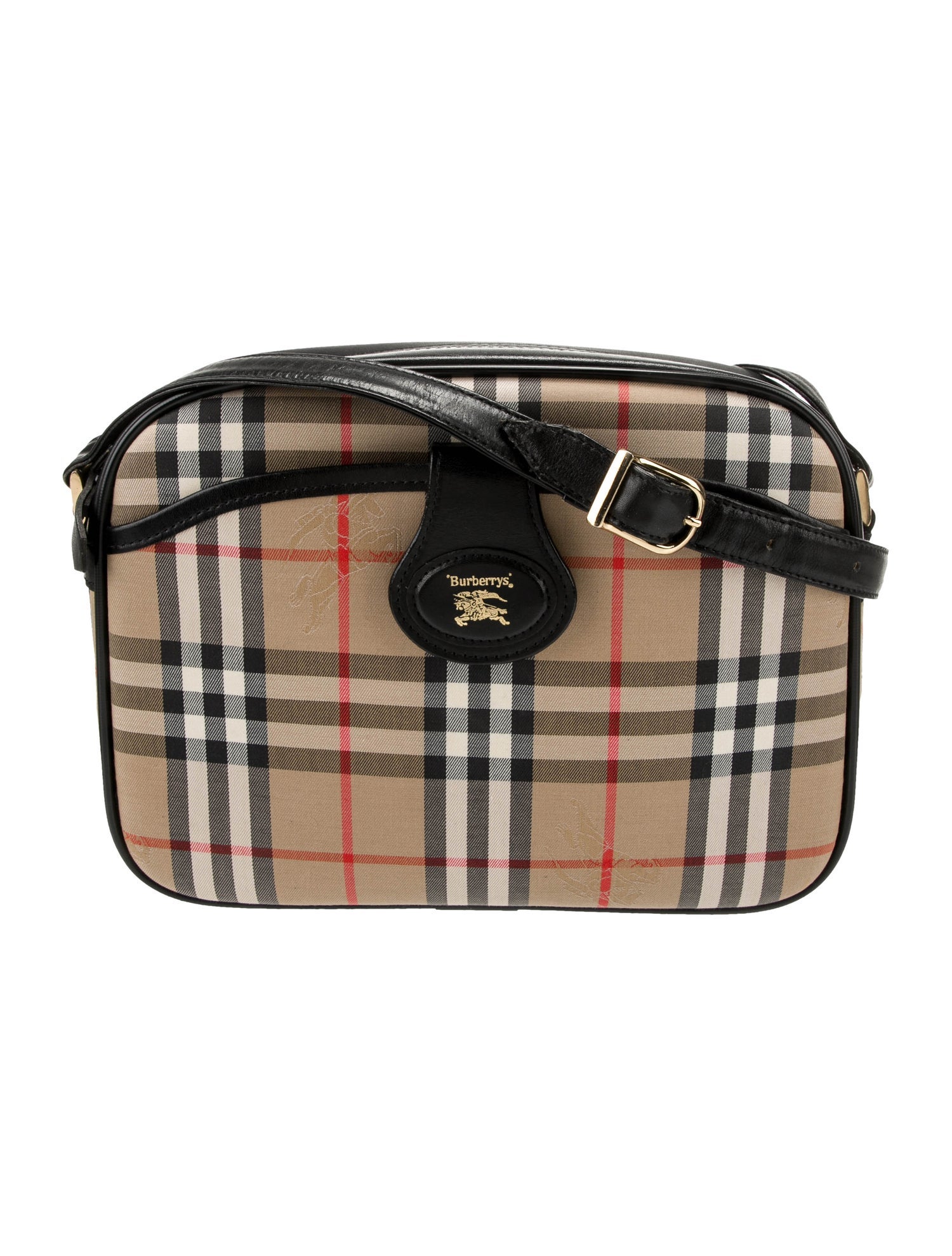 Burberry's Haymarket Check Crossbody Black Crossbody Bags, Handbags
