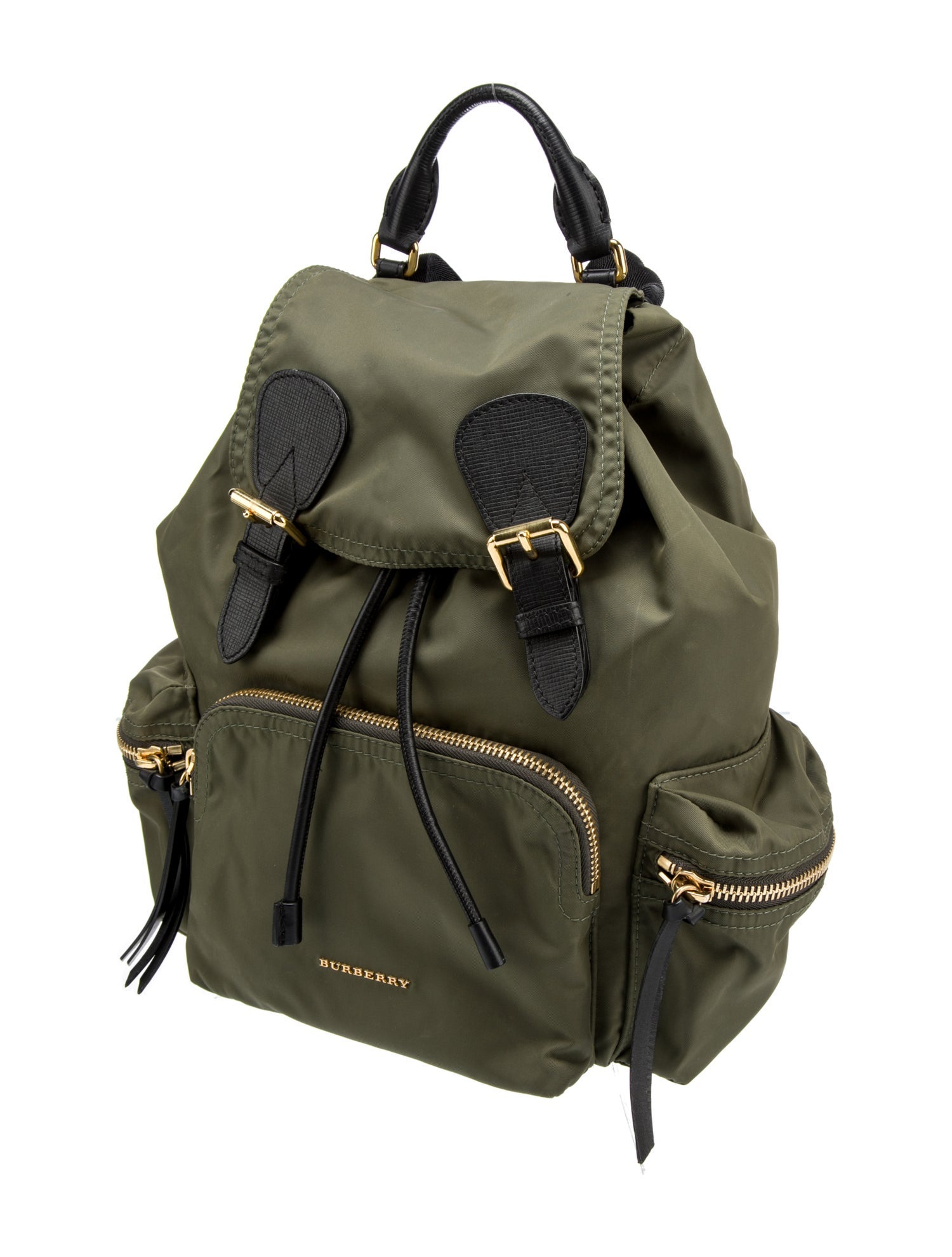 Burberry Nylon Drawstring Backpack Green Backpacks, Handbags