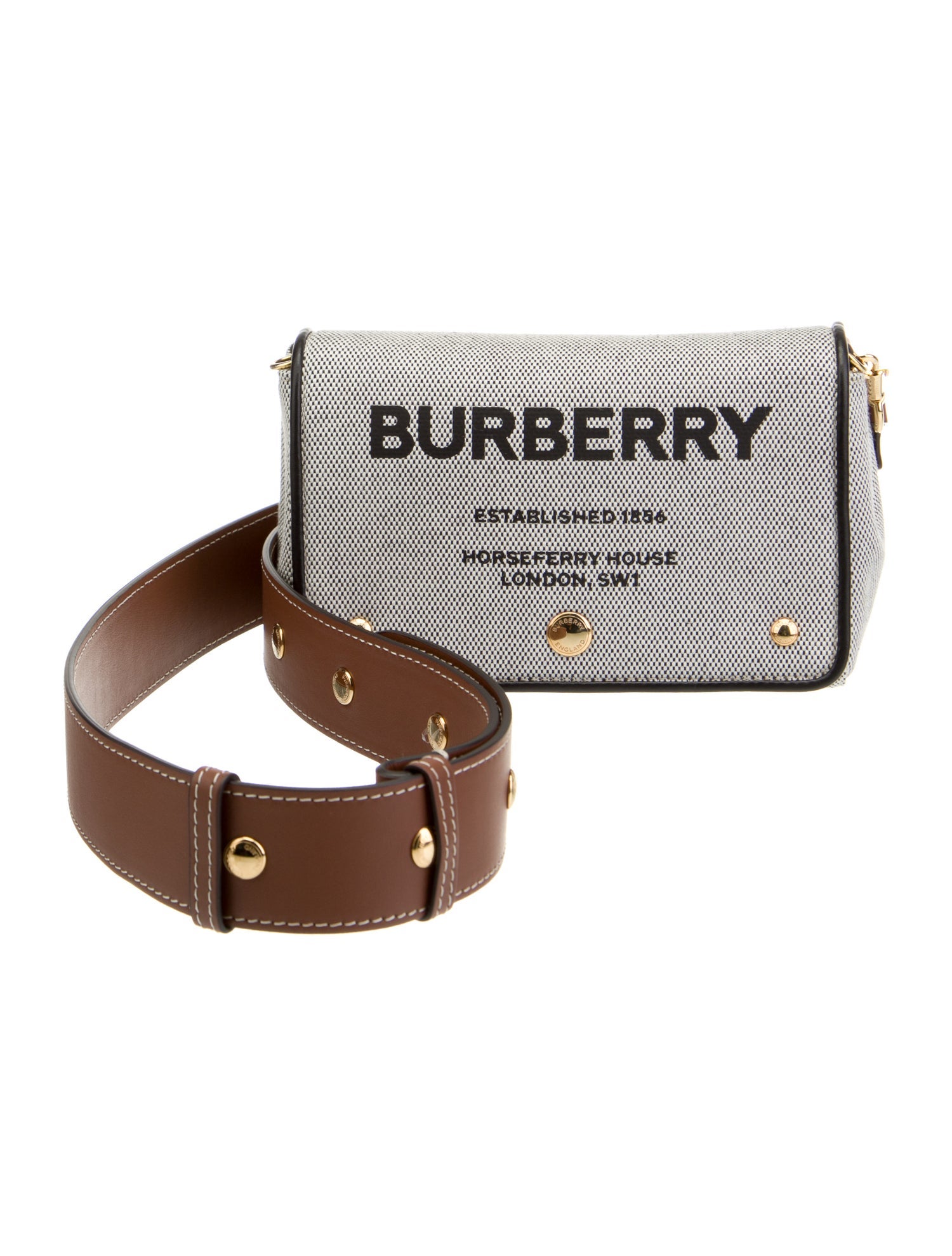 Burberry Canvas Logo Crossbody Bag White Crossbody Bags, Handbags