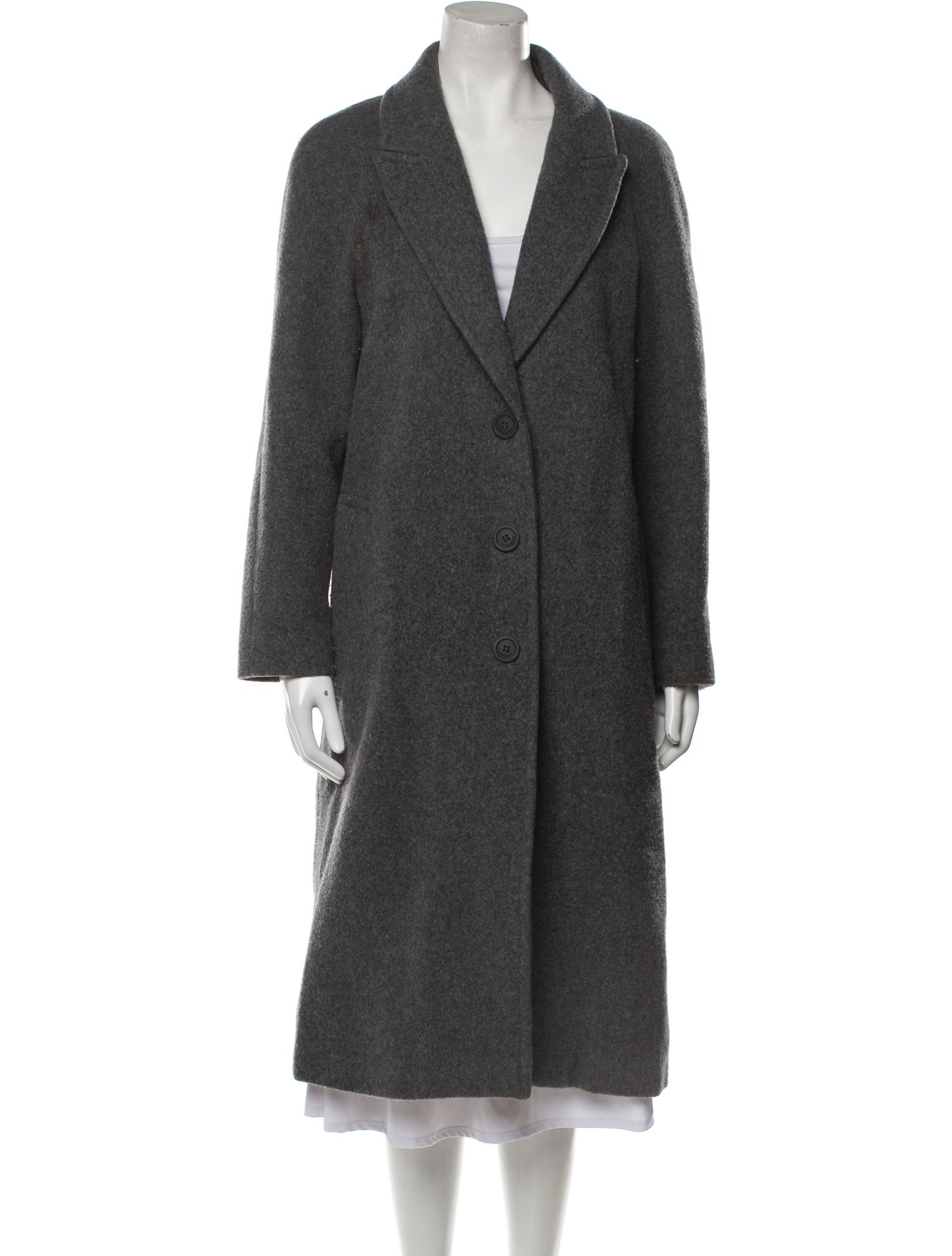Burberry Virgin Wool Trench Coat Grey Coats, Clothing BUR407842 The RealReal