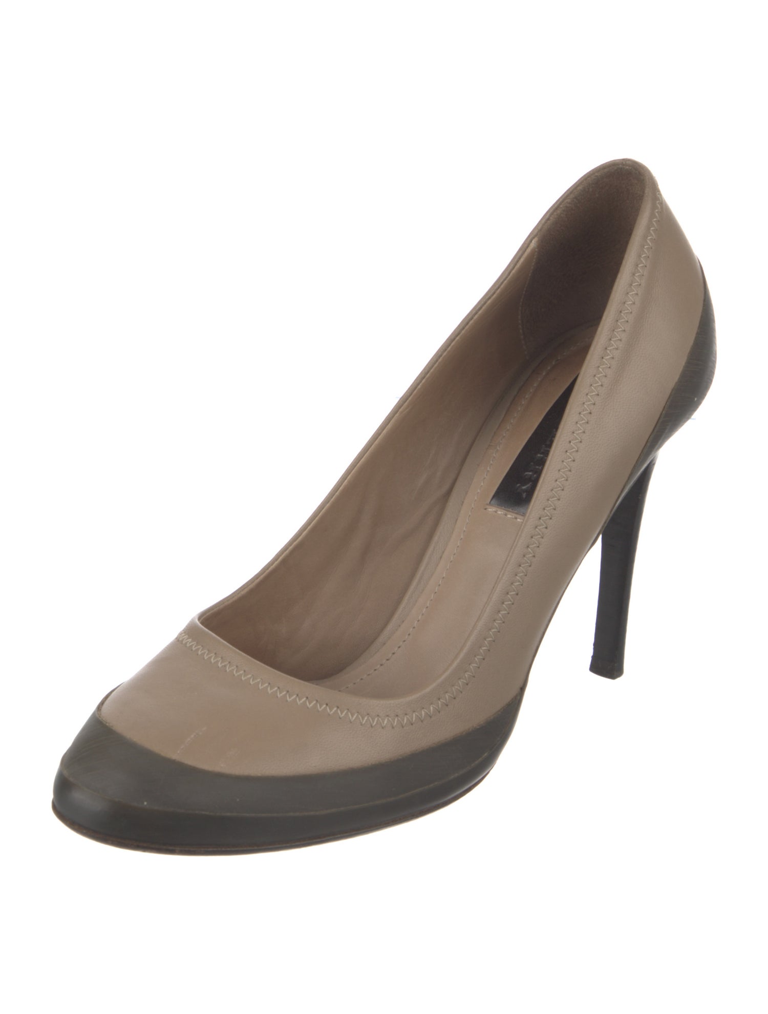 Burberry Leather Colorblock Pattern Pumps