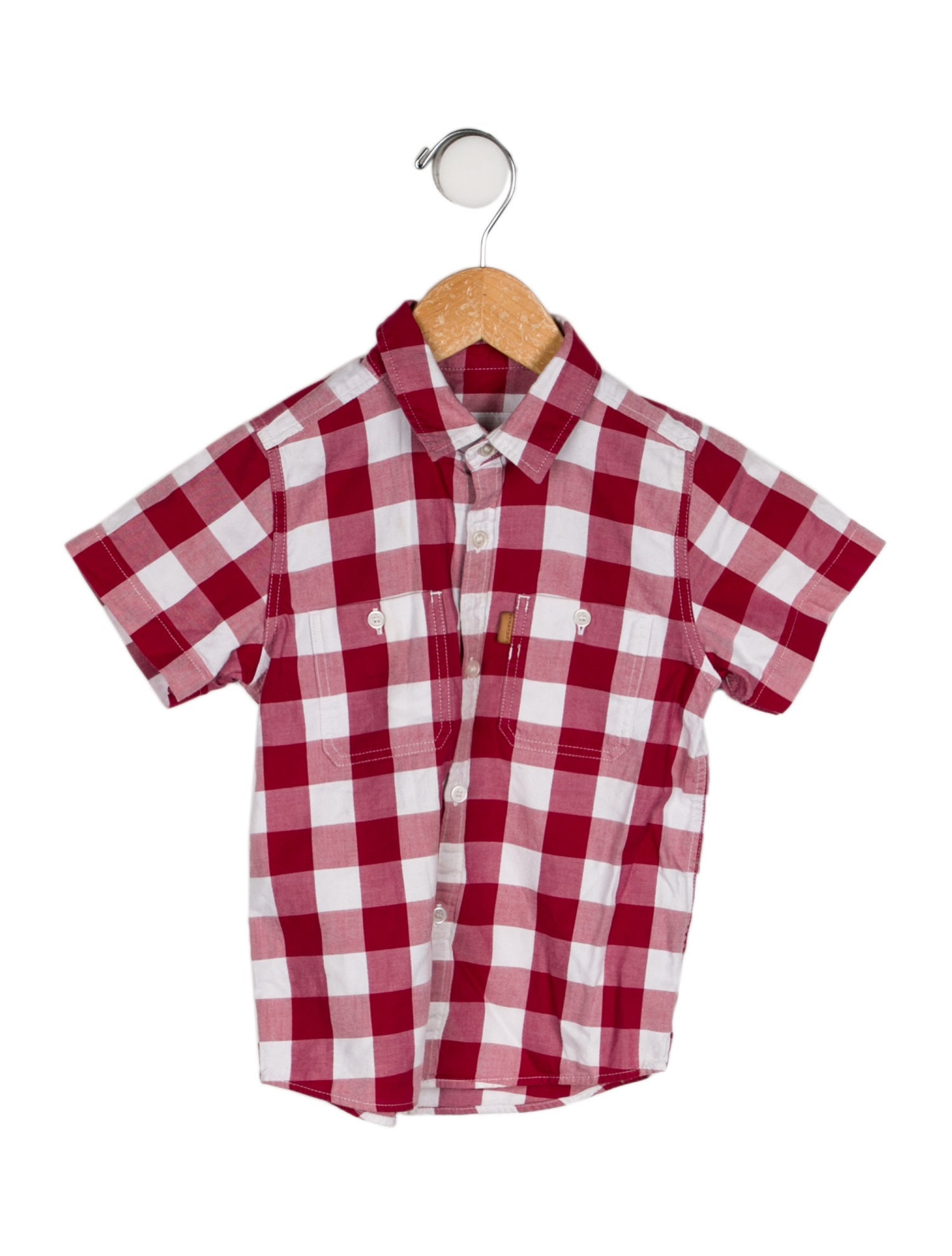 Burberry Toddler Boys' Gingham Shirt Red Sizes 716, Boys BUR413228