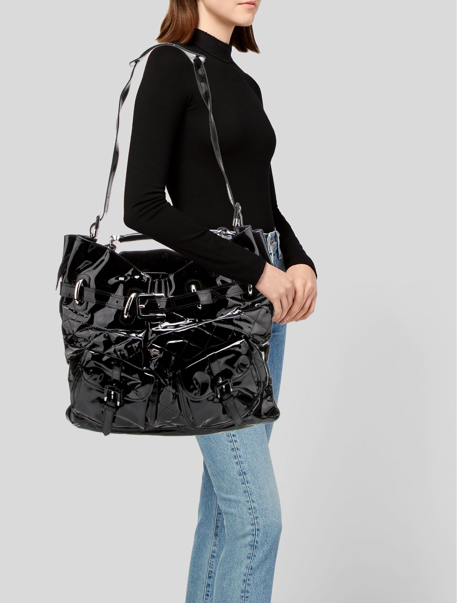 Burberry Patent Leather Shoulder Bag