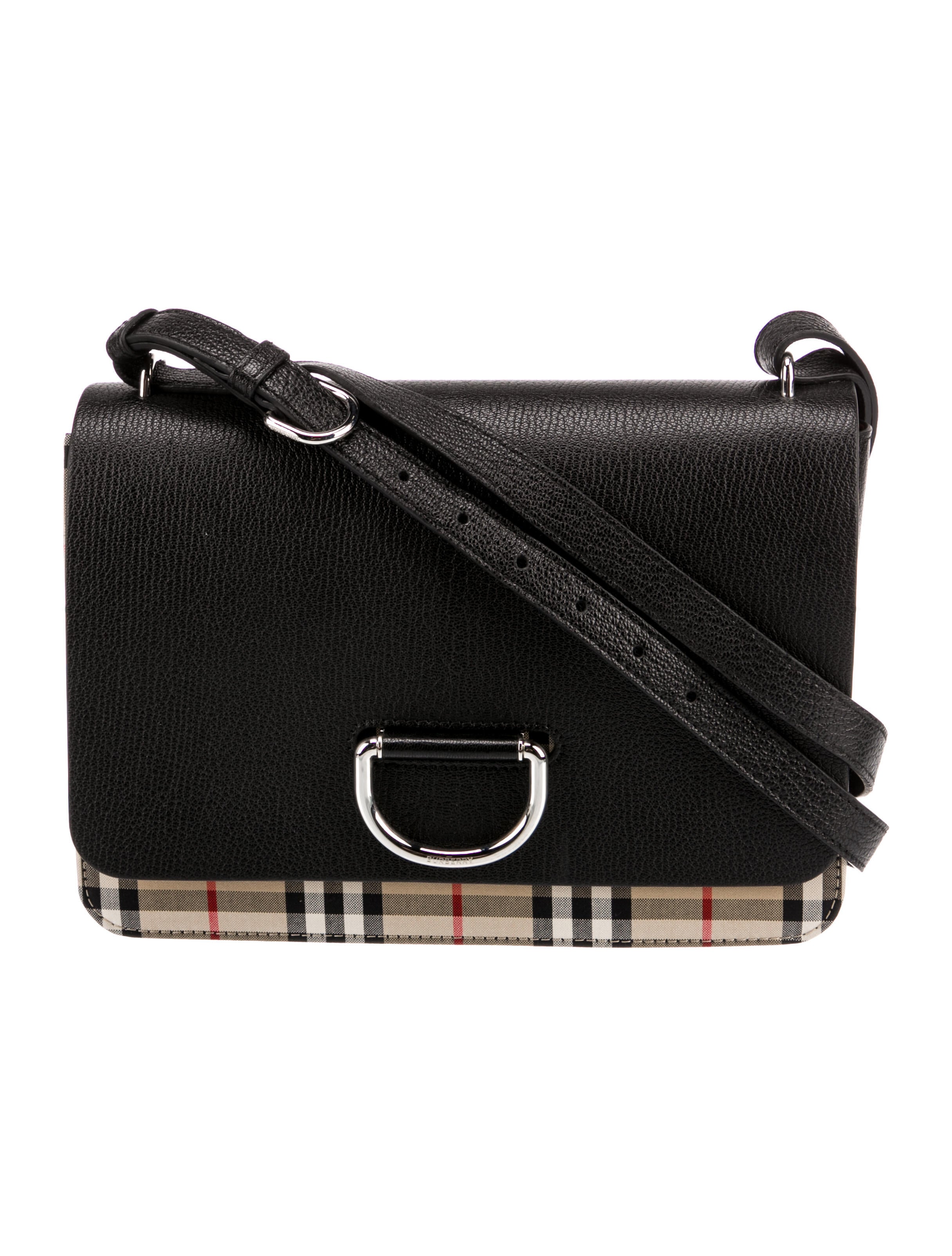Burberry Medium Vintage Check Dring Shoulder Bag Black Shoulder Bags