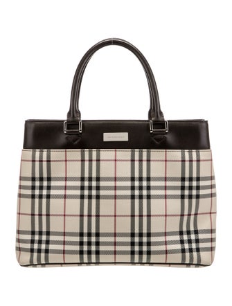 Burberry Leather Trimmed Handle Bag