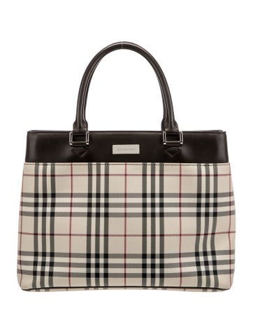 Burberry Handle Bags Leather Trimmed Bag