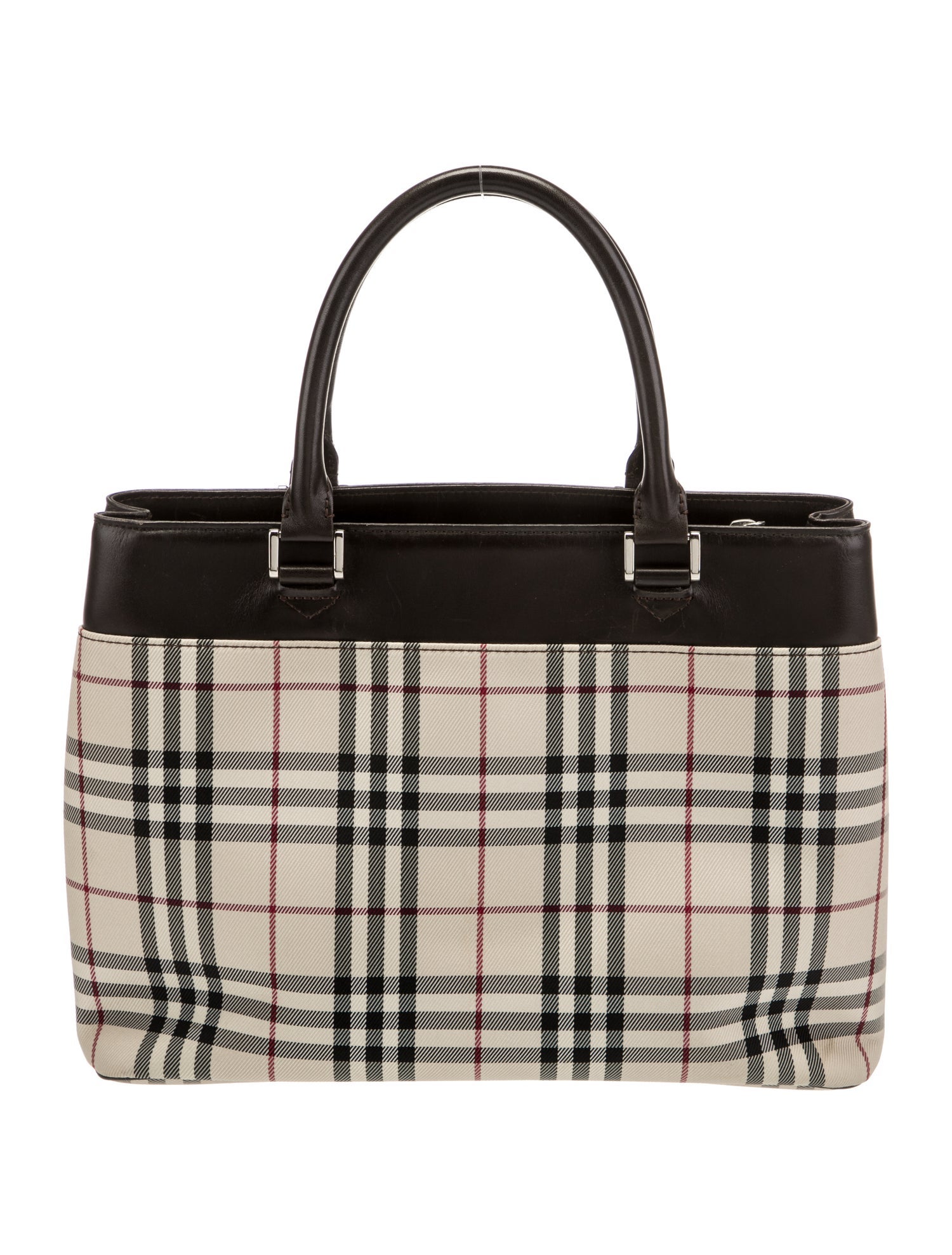 Burberry Leather Trimmed Handle Bag