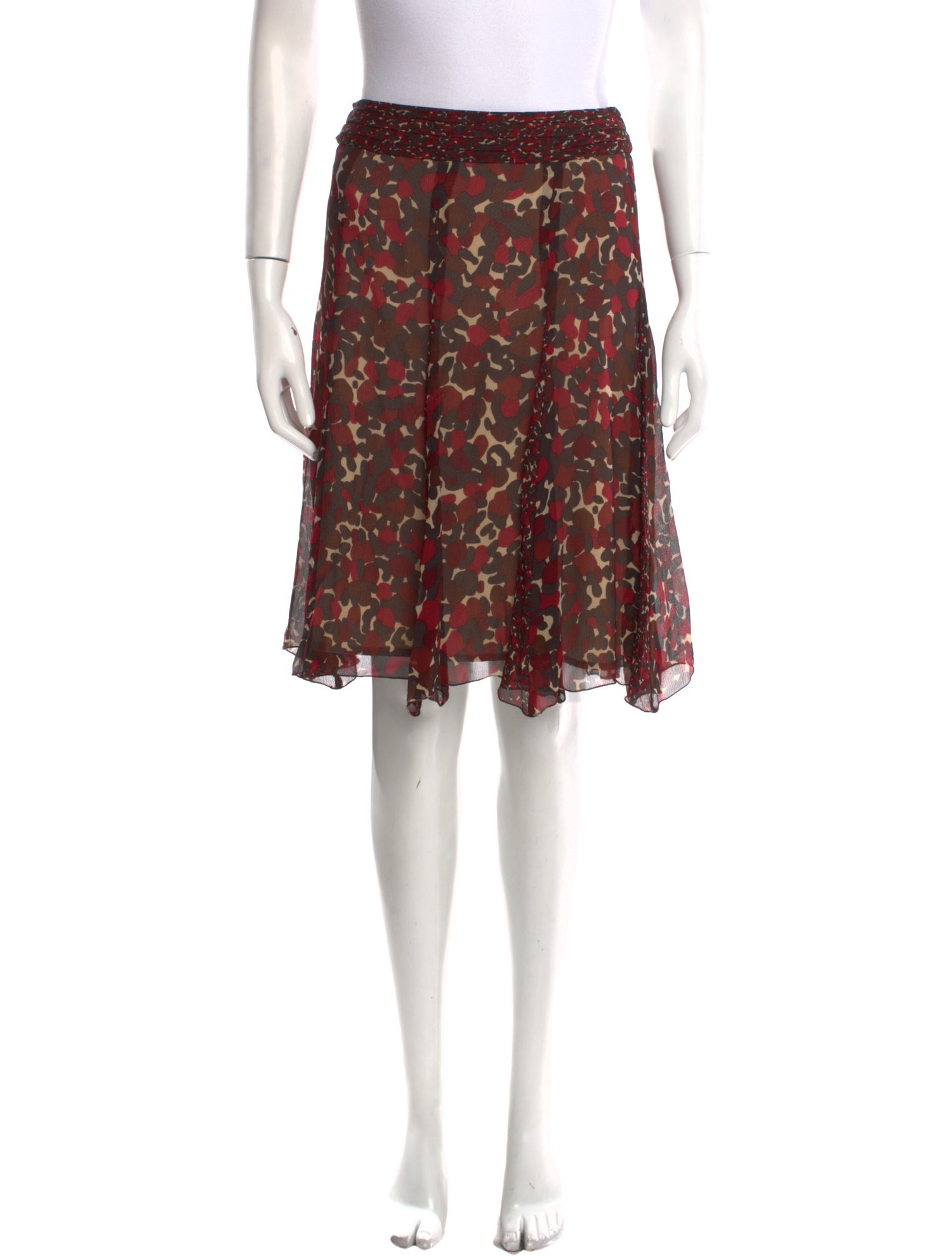 Burberry London Silk Knee-Length Skirt