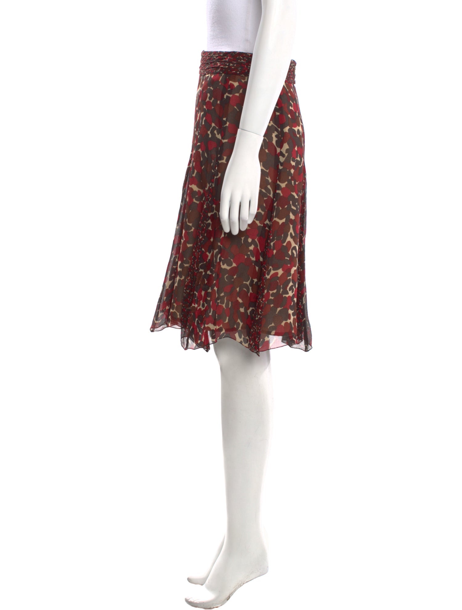 Burberry London Silk Knee-Length Skirt