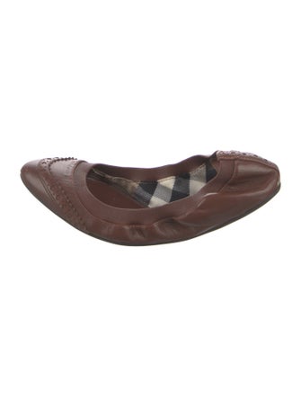 Burberry Leather Printed Ballet Flats