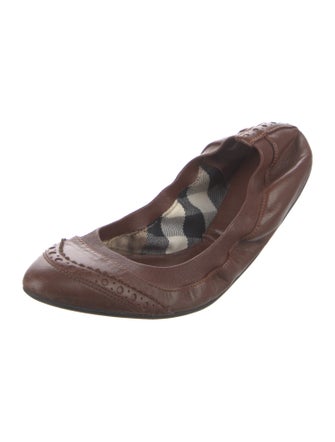 Burberry Leather Printed Ballet Flats
