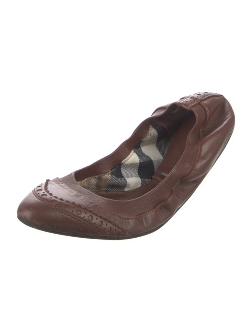 Burberry Leather Printed Ballet Flats