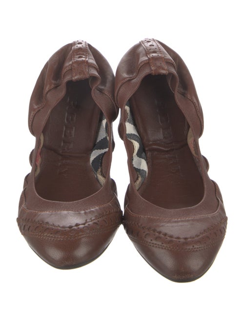 Burberry Leather Printed Ballet Flats