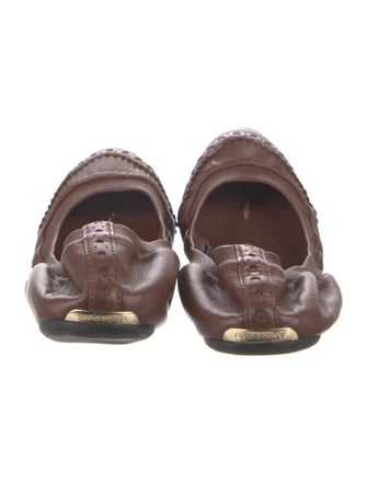 Burberry Leather Printed Ballet Flats