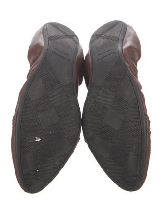 Burberry Leather Printed Ballet Flats