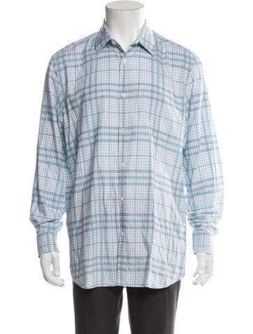 Burberry London Casual Shirts Plaid Print Long Sleeve Shirt Us16.5, It42 | XL