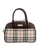 Burberry Plaid Coated Canvas Handle Bag