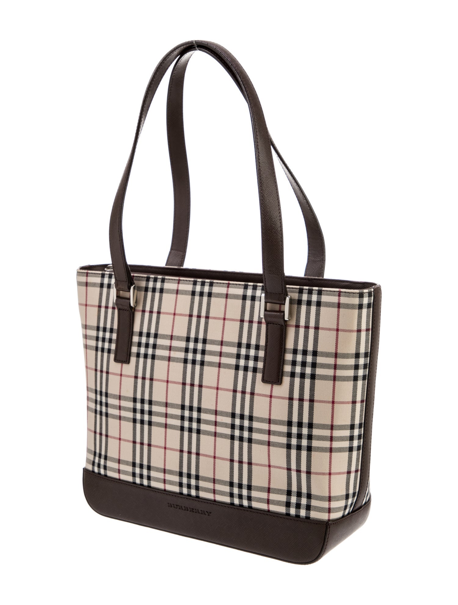 Burberry Canvas Nova Check Pattern Shoulder Bag