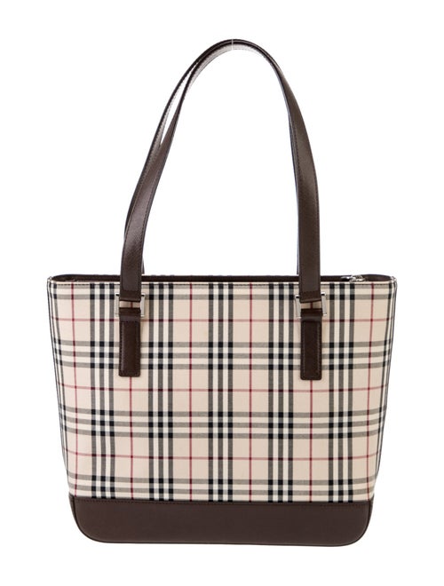 Burberry Canvas Nova Check Pattern Shoulder Bag