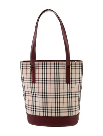 Burberry Canvas Nova Check Pattern Bucket Bag