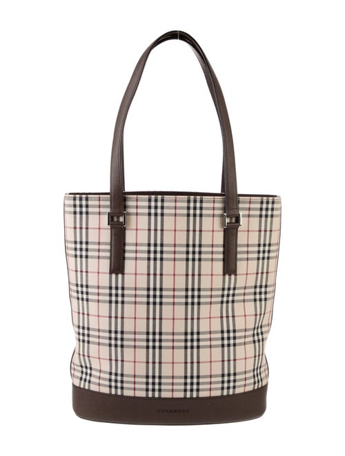 Burberry Canvas Nova Check Pattern Bucket Bag