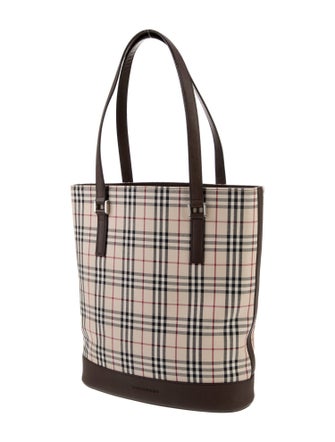 Burberry Canvas Nova Check Pattern Bucket Bag