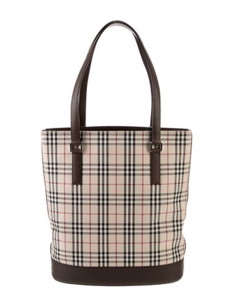 Burberry Canvas Nova Check Pattern Bucket Bag