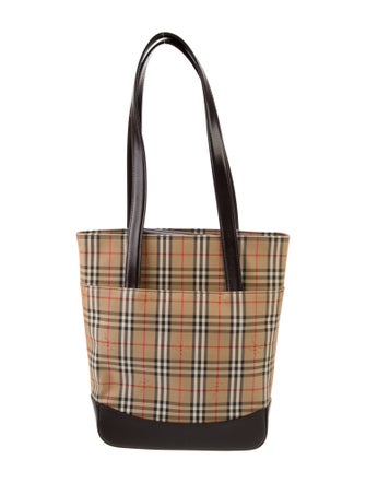 Burberry Canvas Haymarket Check Pattern Tote