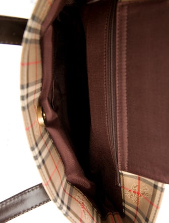 Burberry Canvas Haymarket Check Pattern Tote