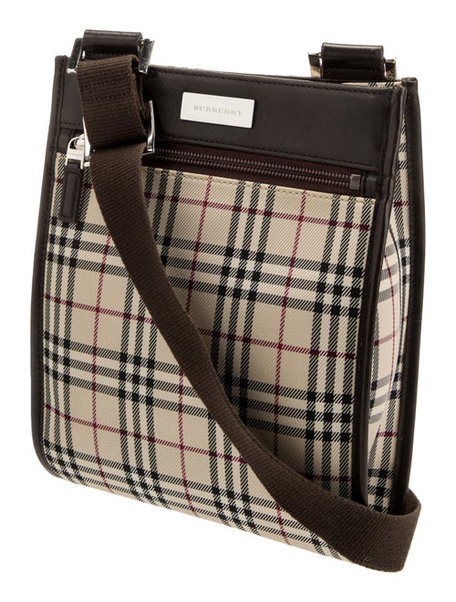 Burberry Leather Trimmed Nylon Crossbody Bag