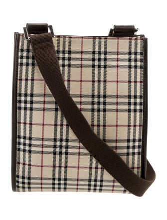 Burberry Leather Trimmed Nylon Crossbody Bag