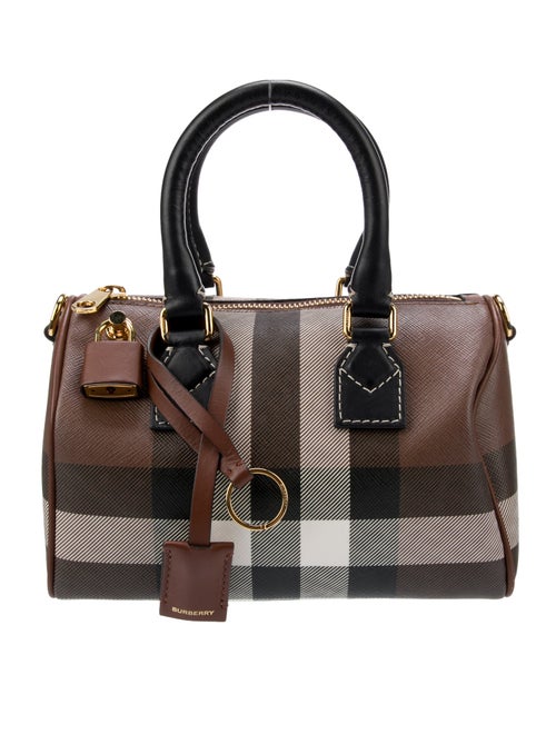 Burberry Checkprint Mini Boston Handle Bag