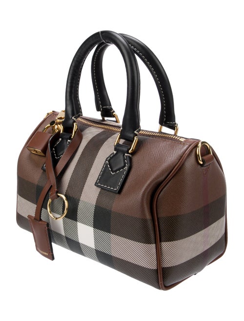 Burberry Checkprint Mini Boston Handle Bag