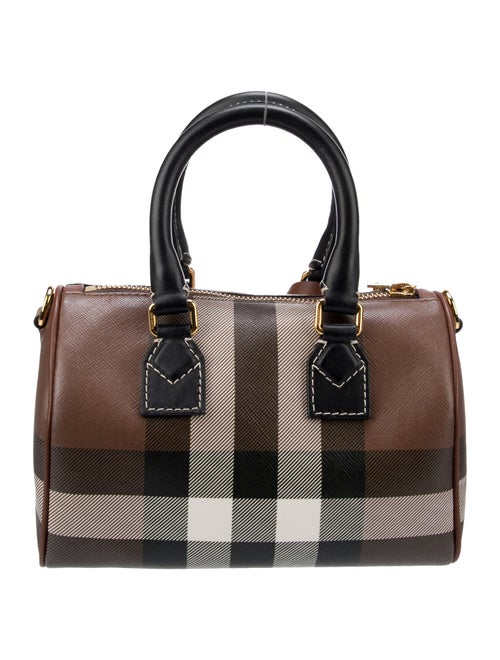 Burberry Checkprint Mini Boston Handle Bag