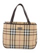 Burberry Plaid Coated Canvas Handle Bag