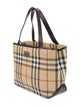 Burberry Plaid Coated Canvas Handle Bag