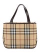 Burberry Plaid Coated Canvas Handle Bag